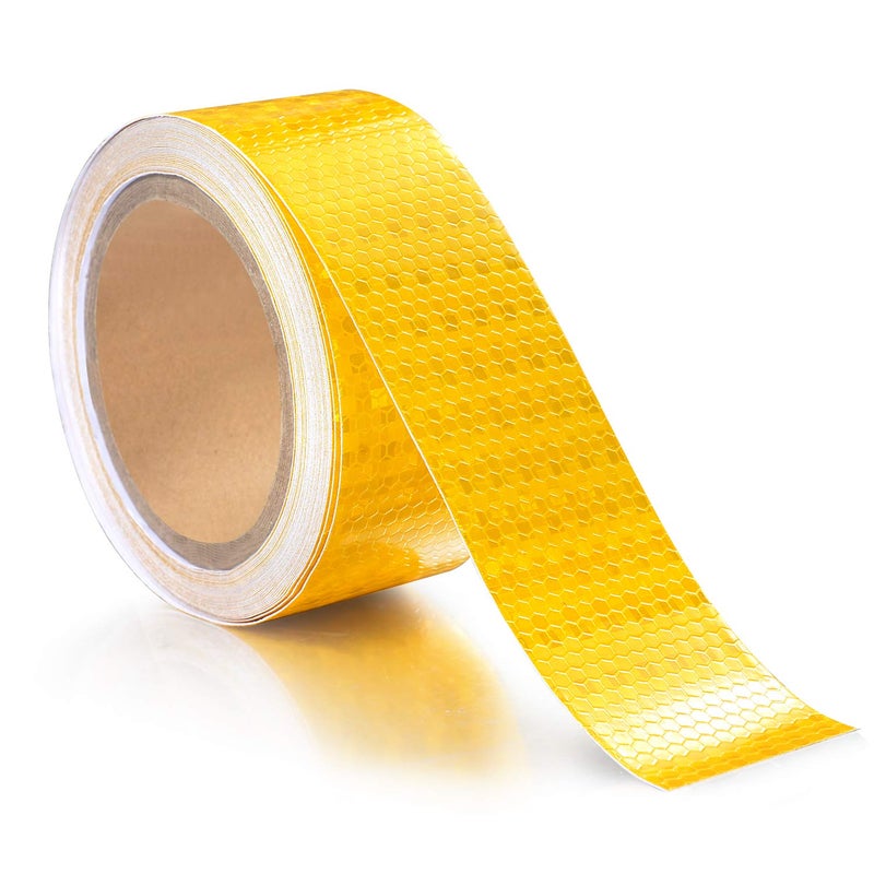 ONTWIE 30ft X 2" Reflective Safety Tape Honeycomb Yellow for Trailers 2 Inch - Reflector Conspicuity Caution Warning Sticker High Intensity Waterproof - Image 4